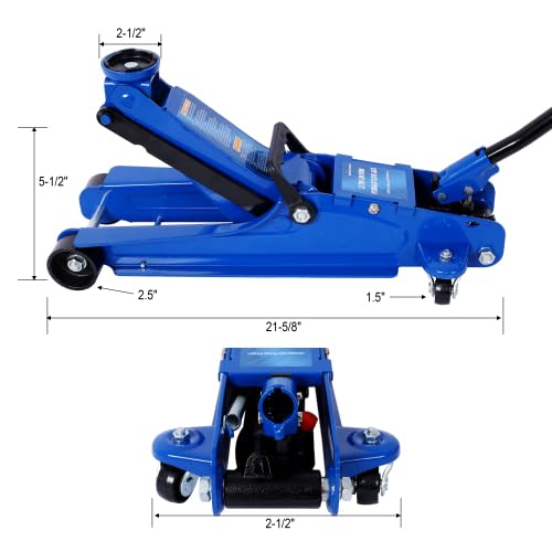 Heavy-Duty Steel Racing Floor Jack 2.5 Ton Blue L24245