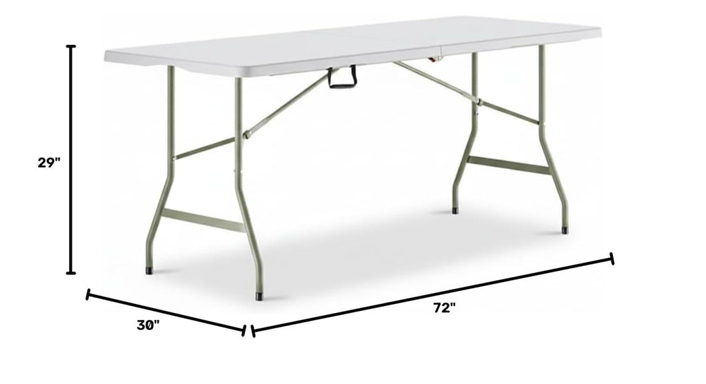 Set of 5 White Plastic Bi-Folding Rectangular Event Tables X9168