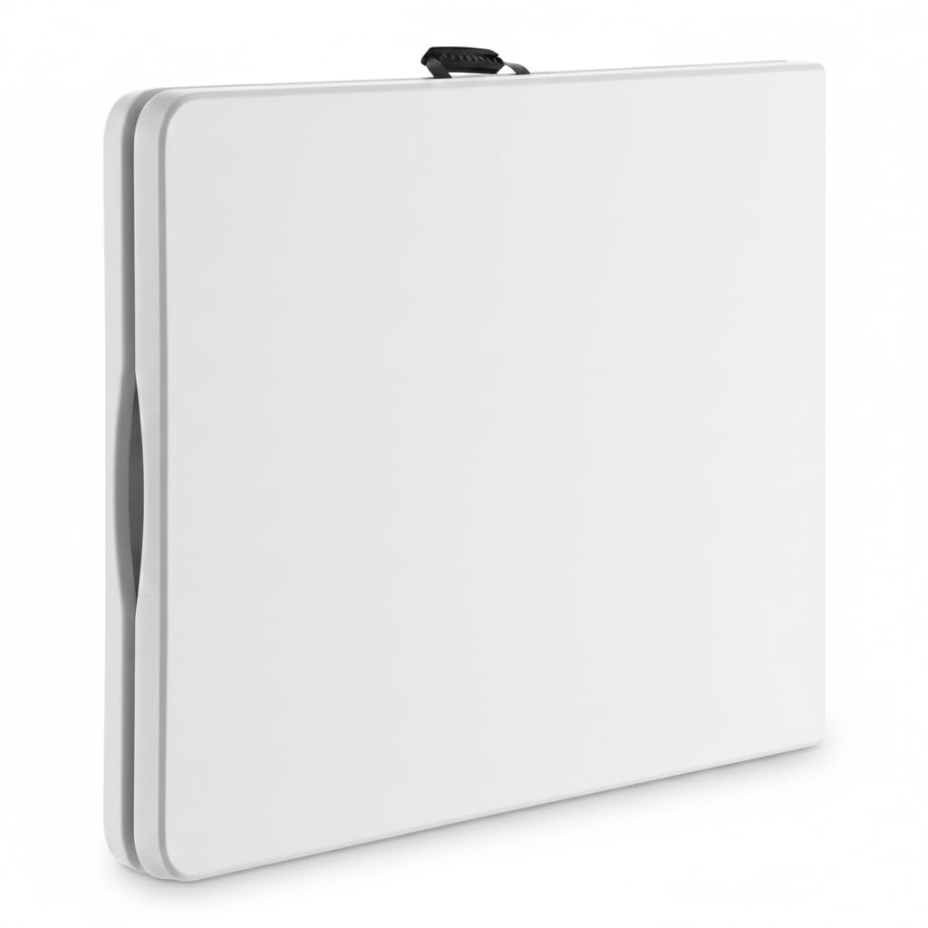 Set of 5 White Plastic Bi-Folding Rectangular Event Tables X9168