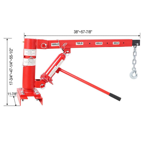 1000 lb Hydraulic Pickup Truck Crane Hoist C638