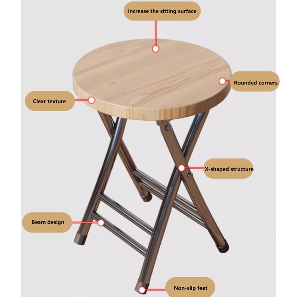 18 Inch Black Folding Stool 330 Lbs Capacity Z920