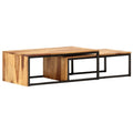 Brown Solid Sheesham Wood Nesting Coffee Table Set of 2 D9867