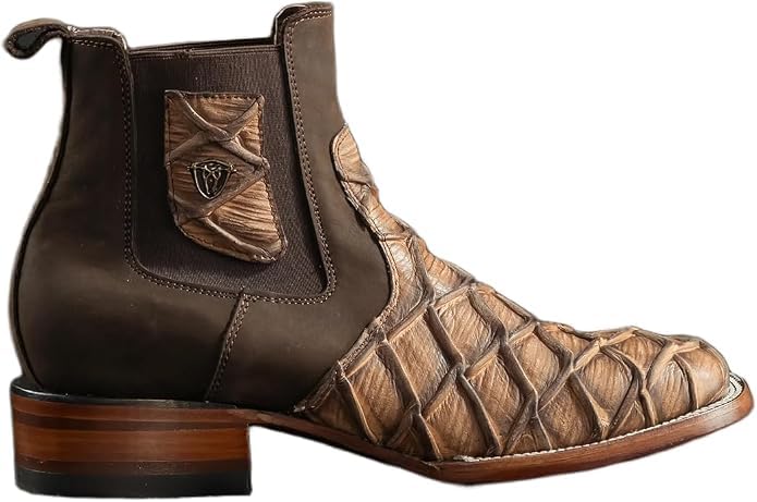 Genuine Leather Square Toe Ankle Cowboy Western Boots P887