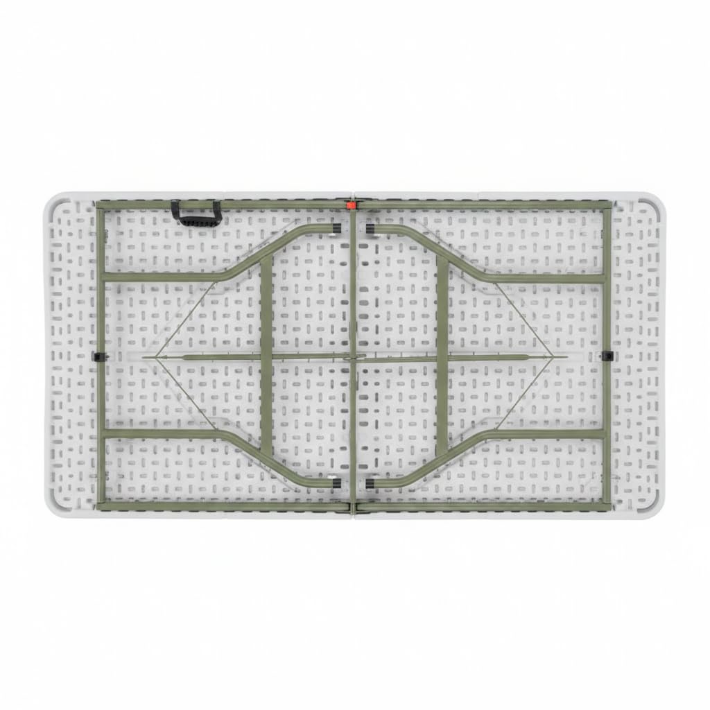 Set of 5 White Plastic Bi-Folding Rectangular Event Tables X9168