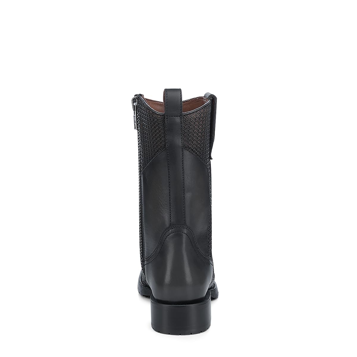 Dark gray Leather Side Zipper Western Boots M360