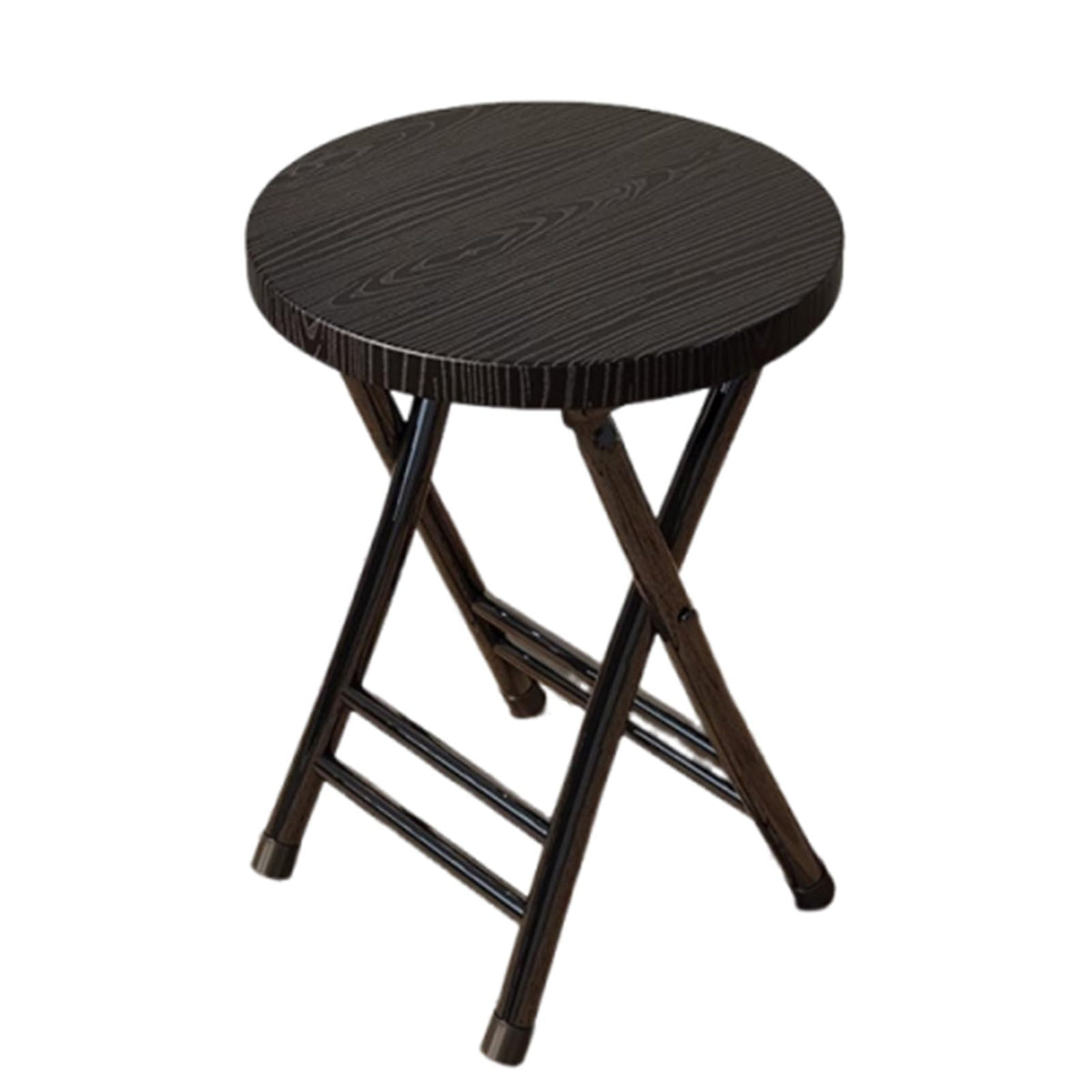 18 Inch Black Folding Stool 330 Lbs Capacity Z920