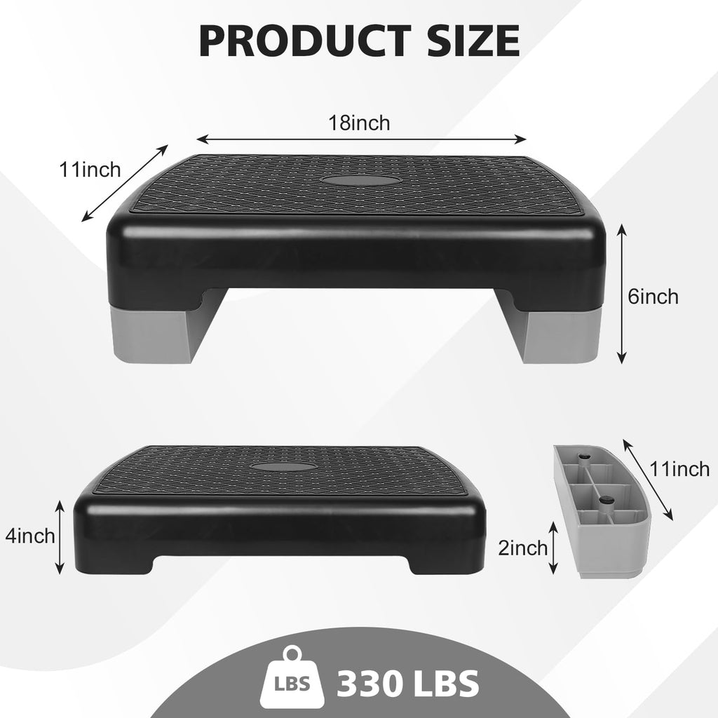 18'' Adjustable Aerobic Step Platform with 2 Risers M2787