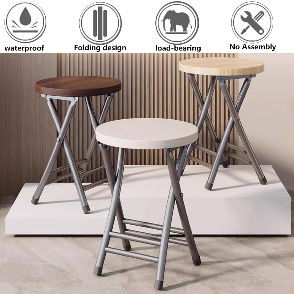 18 Inch Black Folding Stool 330 Lbs Capacity Z920