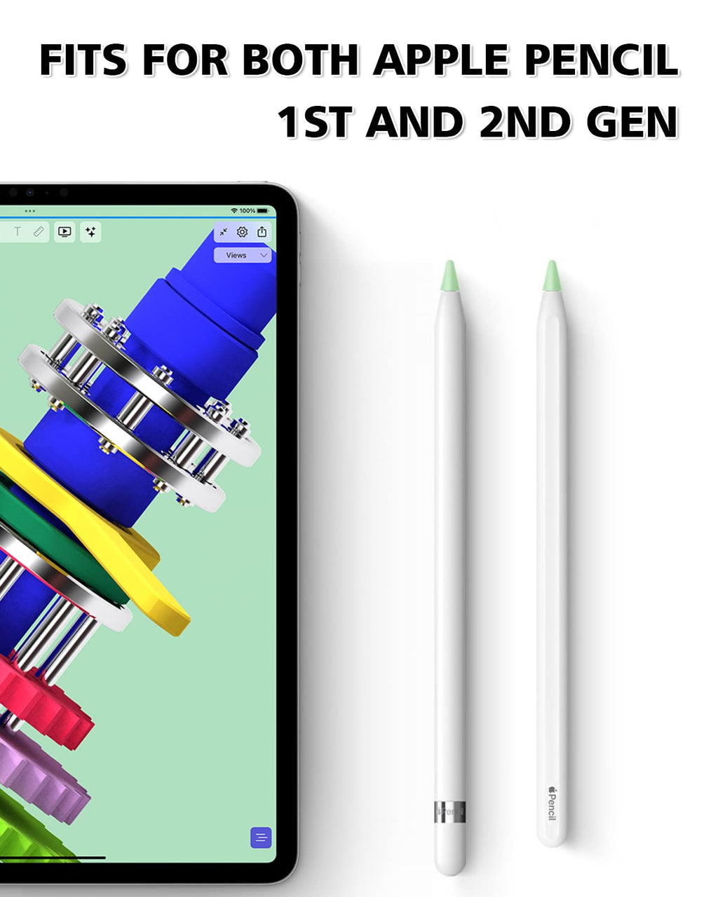 60 Pack Anti-Slip Silicone Tip Cover for Apple Pencil R50895