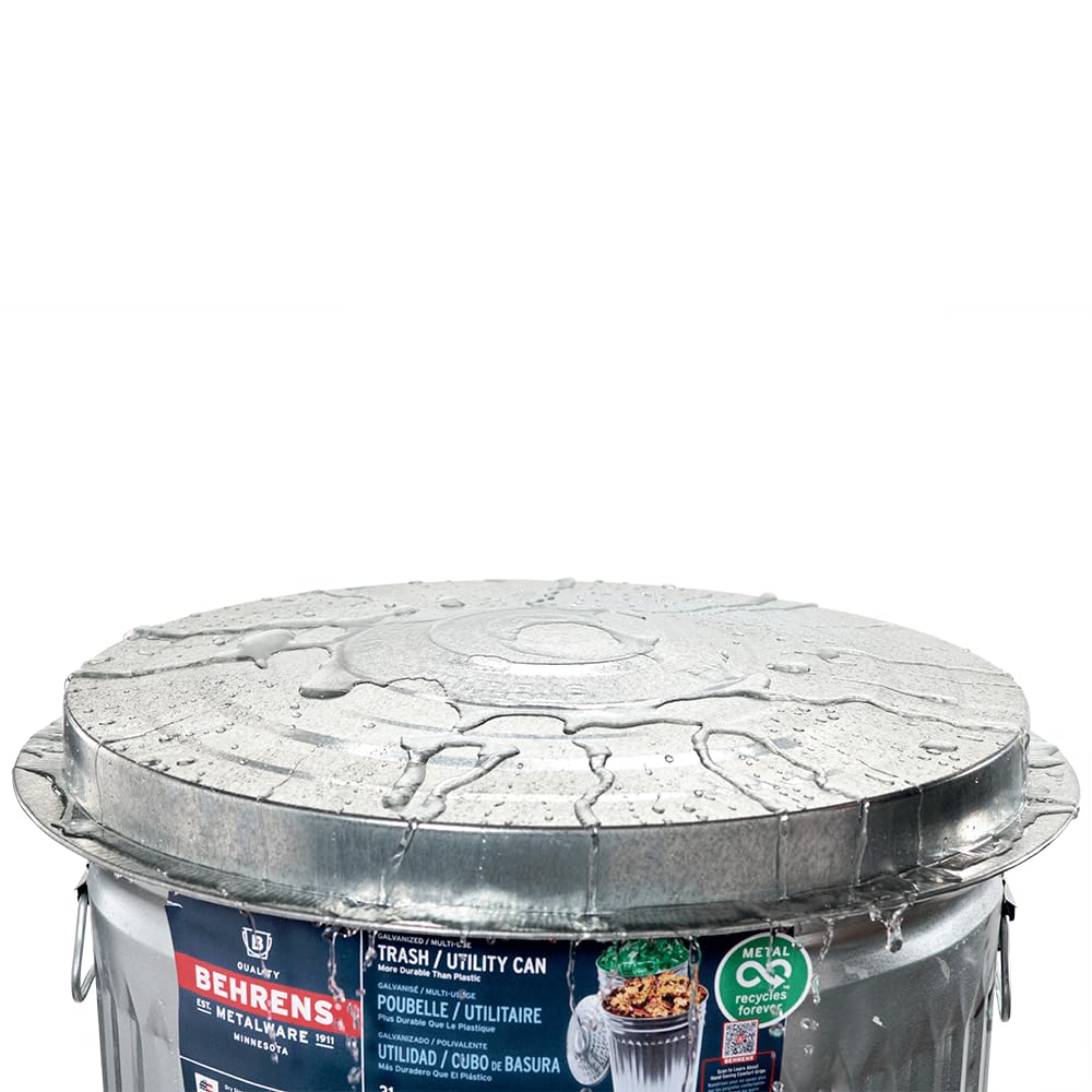 Galvanized Steel 31-Gallon Trash Can I522