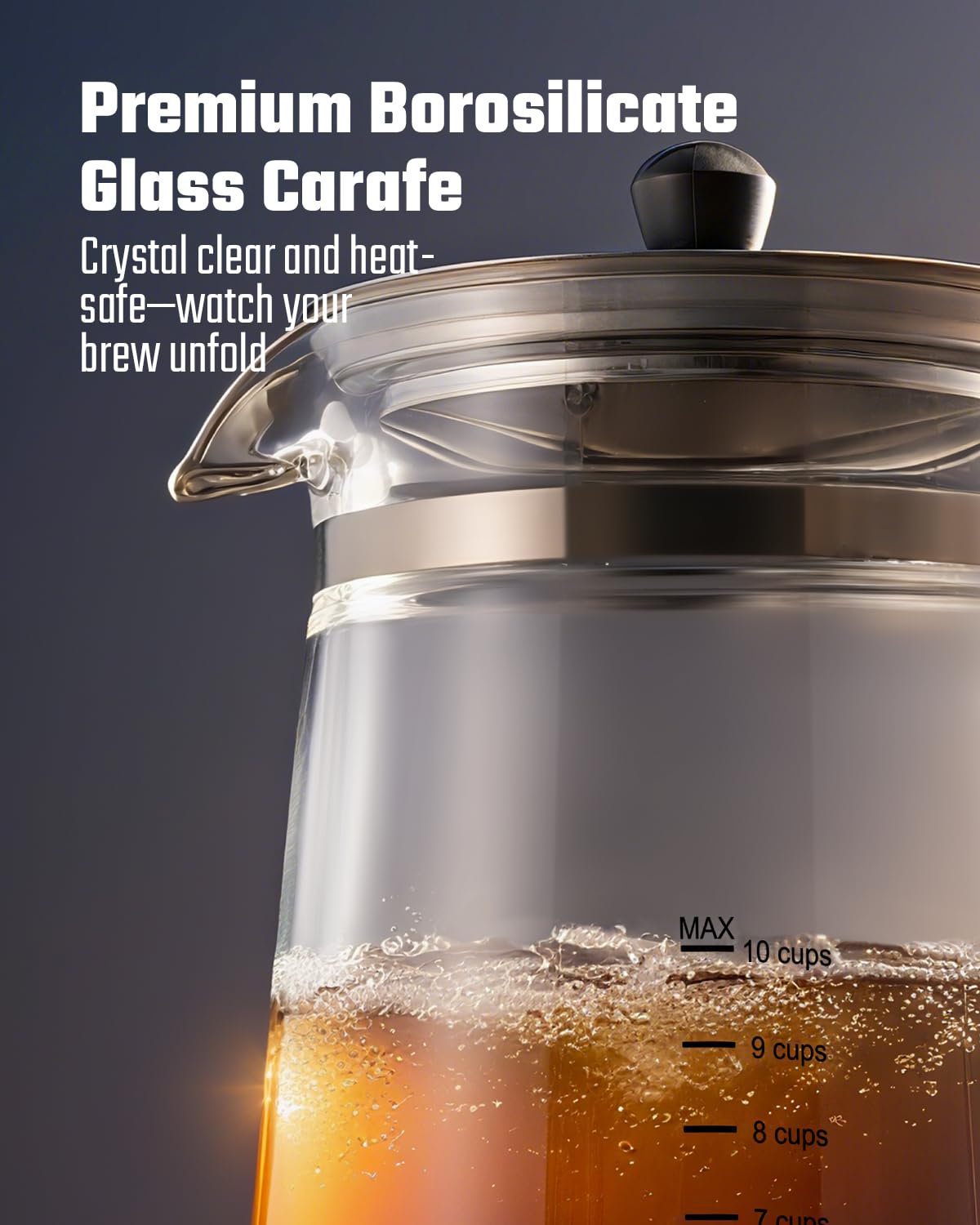10-Cup Electric Percolator Coffee Pot with Borosilicate Carafe C654576