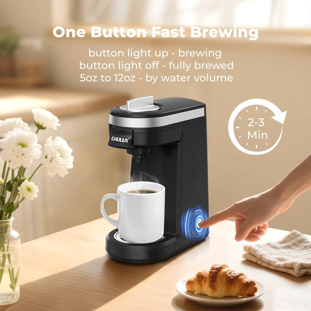 Black Mini Single Serve Coffee Maker C697