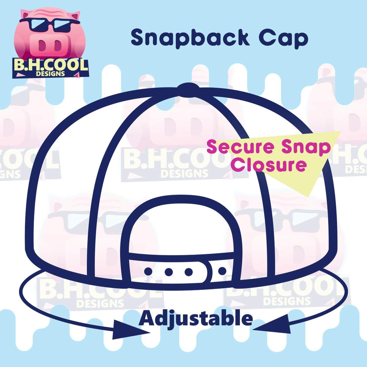 Structured Flat Bill Snapback Cap W12657