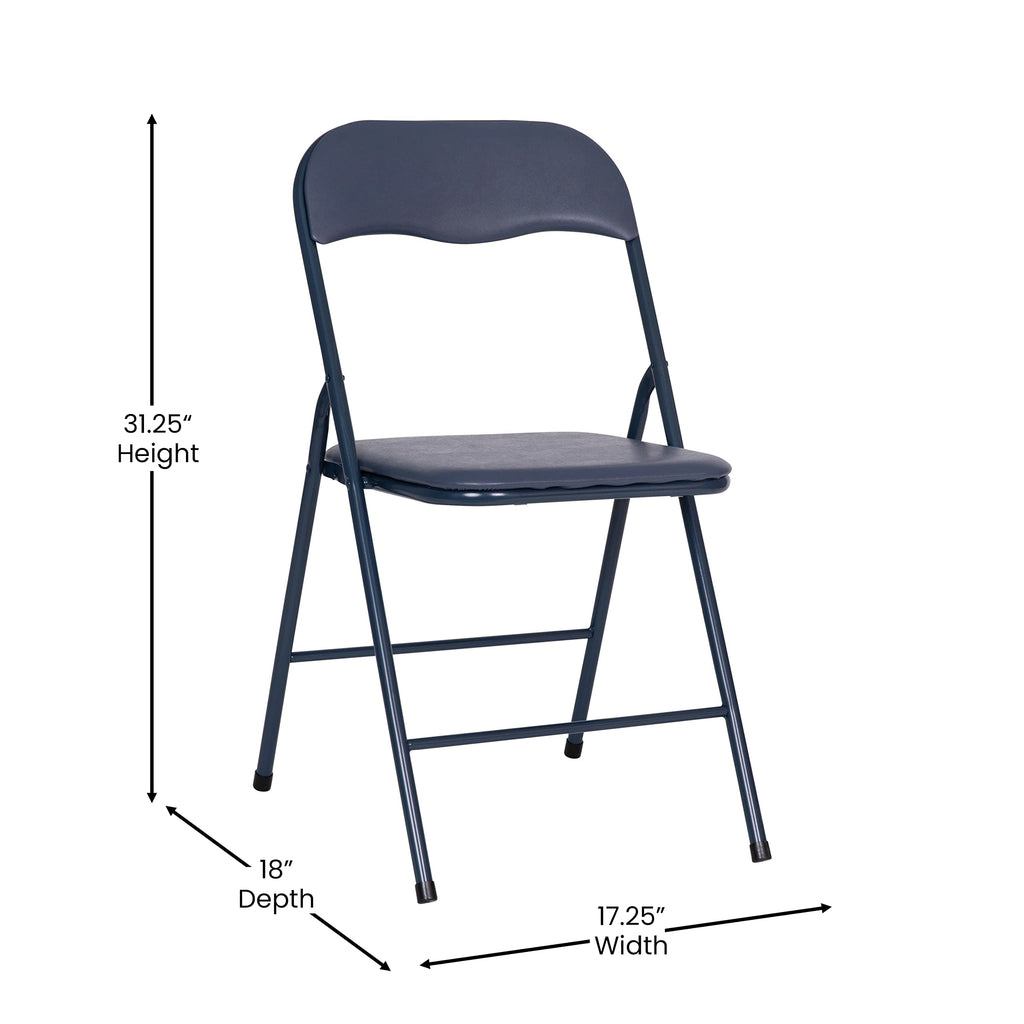 Navy Square Folding Card Table and Chairs Set U62433