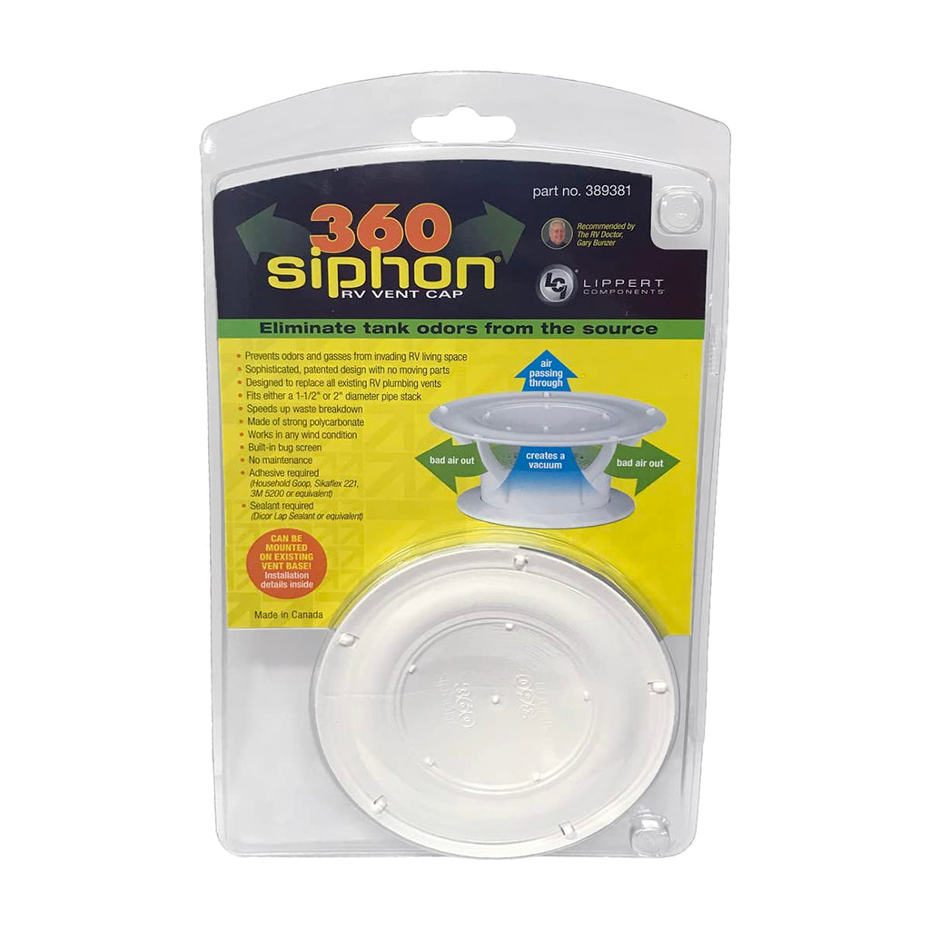 White RV Roof Vent Cap with Bug Screen W849