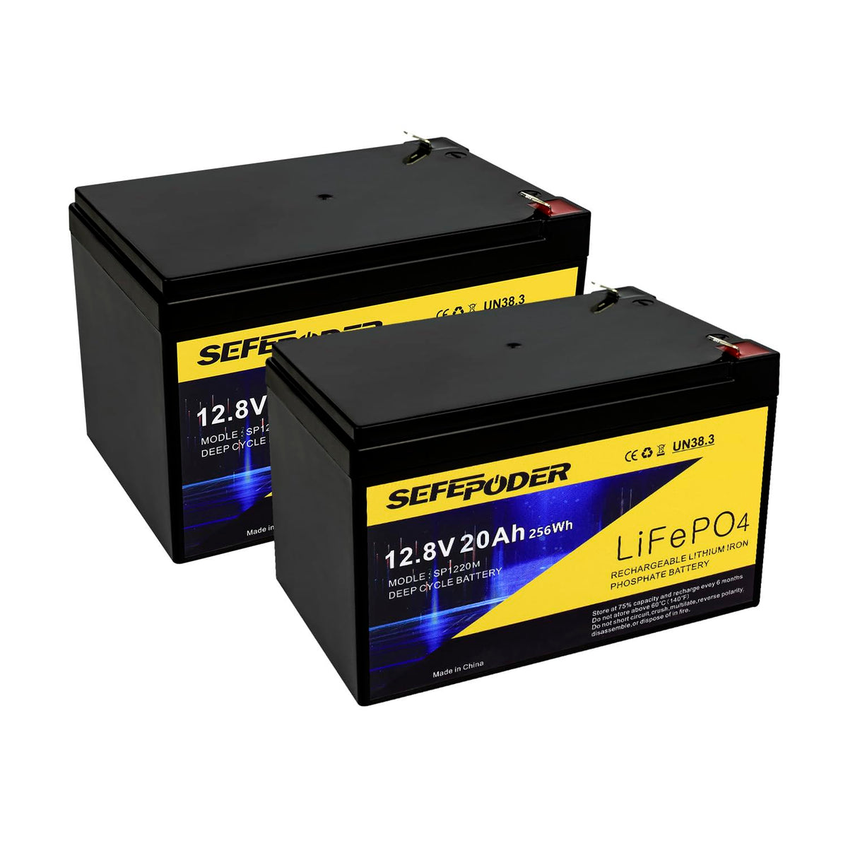 12V 20Ah Lithium LiFePO4 Deep Cycle Battery 2 Pack Z8350