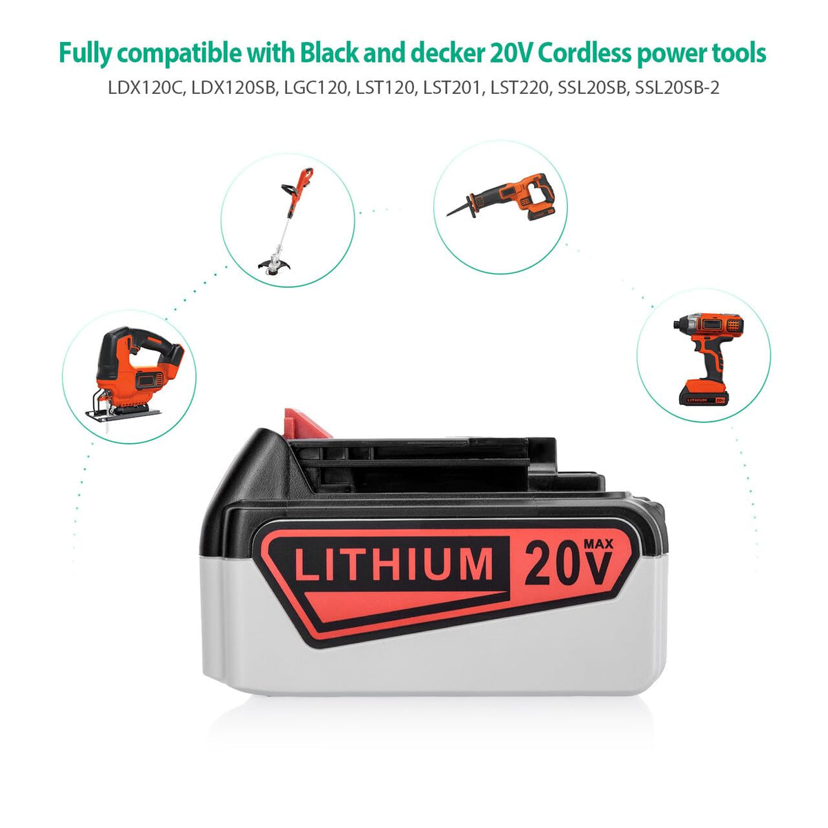 20V 6.0Ah Lithium Ion Replacement Battery C7529