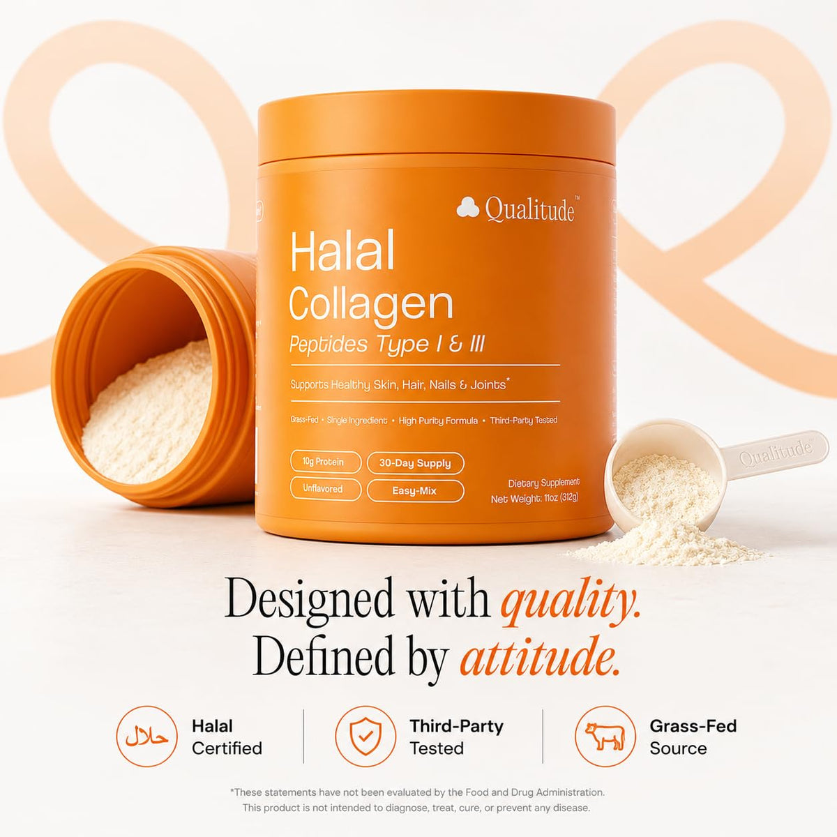 Halal Collagen Peptides Powder Grass-Fed Bovine Type I & III L841