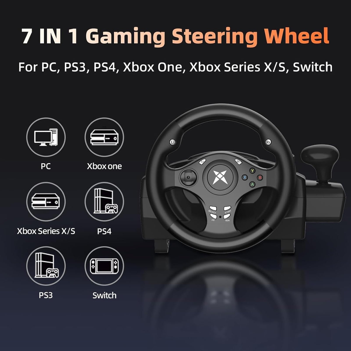 Gaming Steering Wheel with Pedals P834382