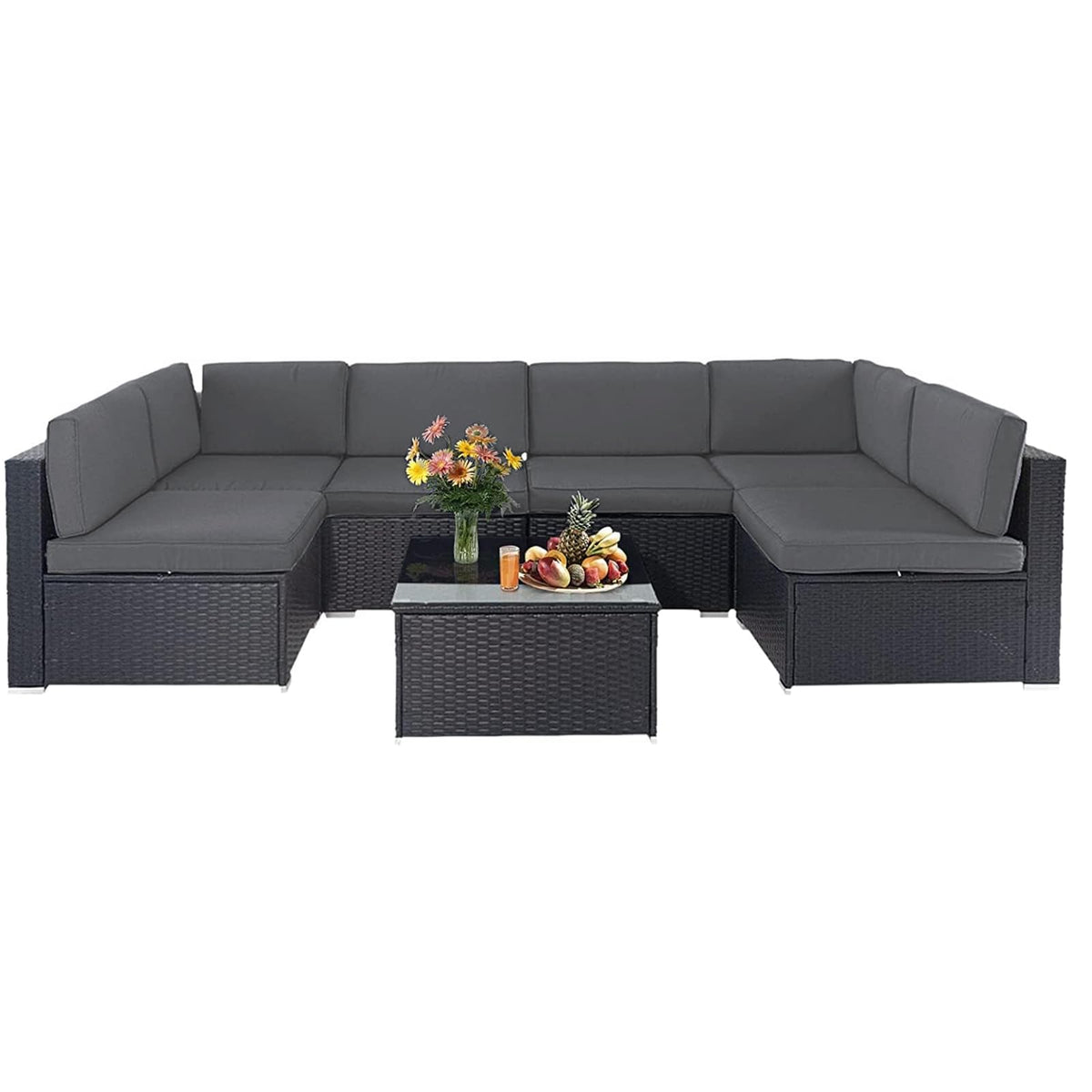 Grey 7-Piece Outdoor Patio Furniture Set T347