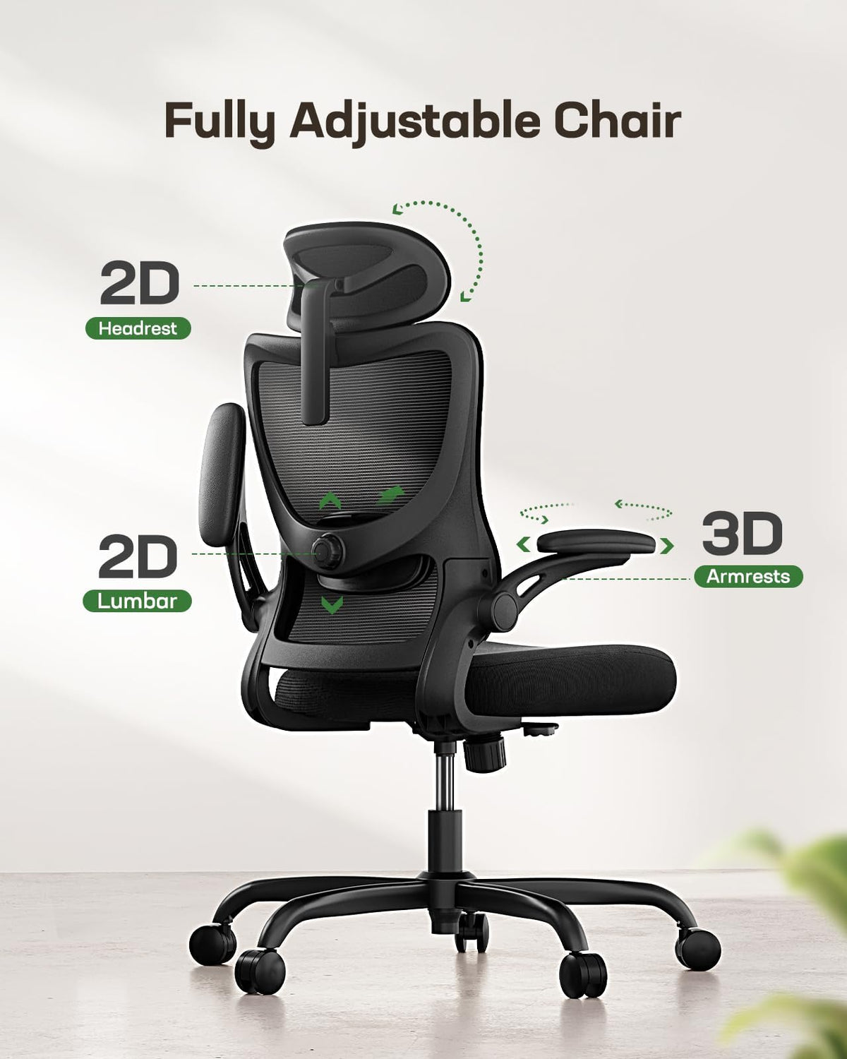 Ergonomic Office Chair with High Back Mesh and Adjustable Lumbar Support E144820