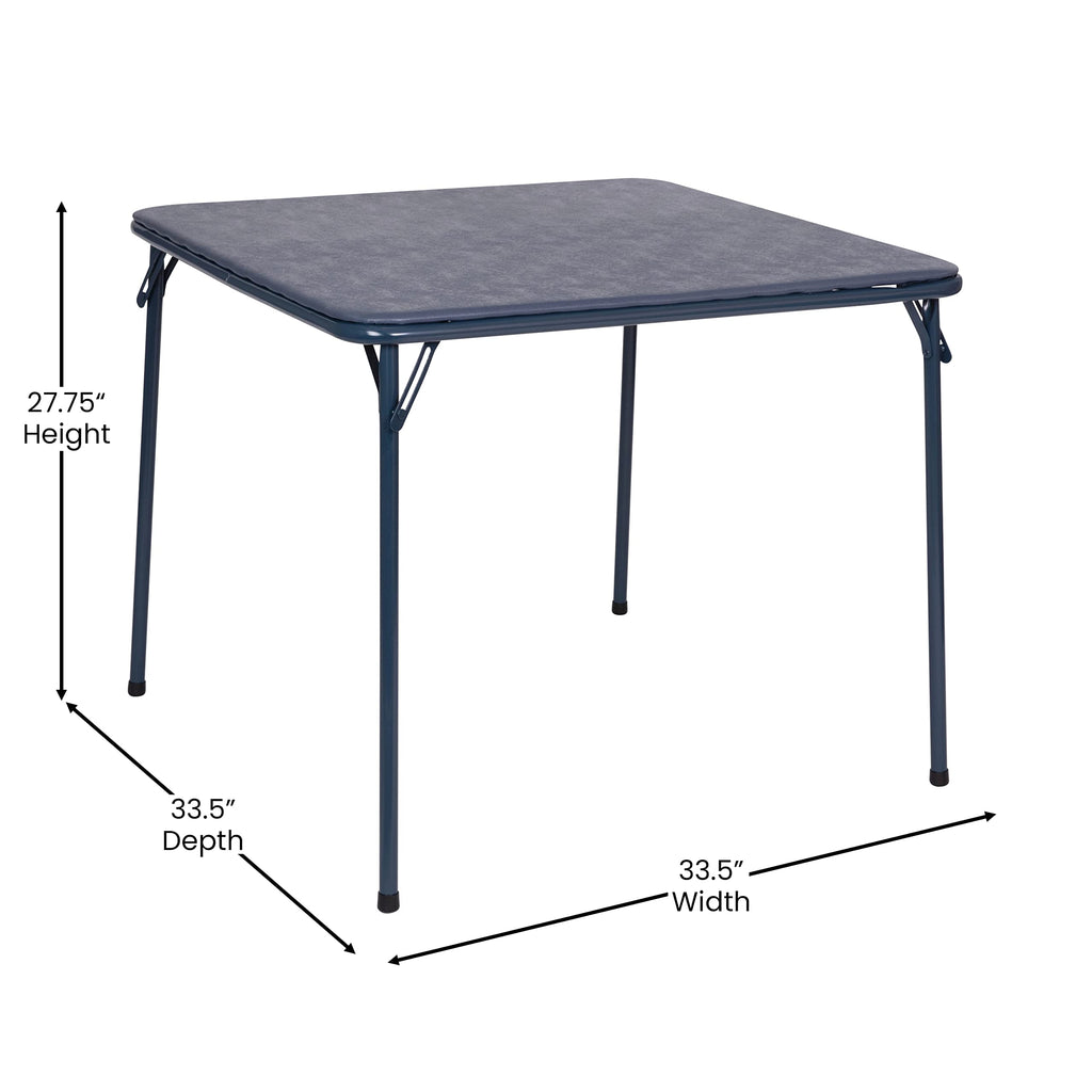 Navy Square Folding Card Table and Chairs Set U62433