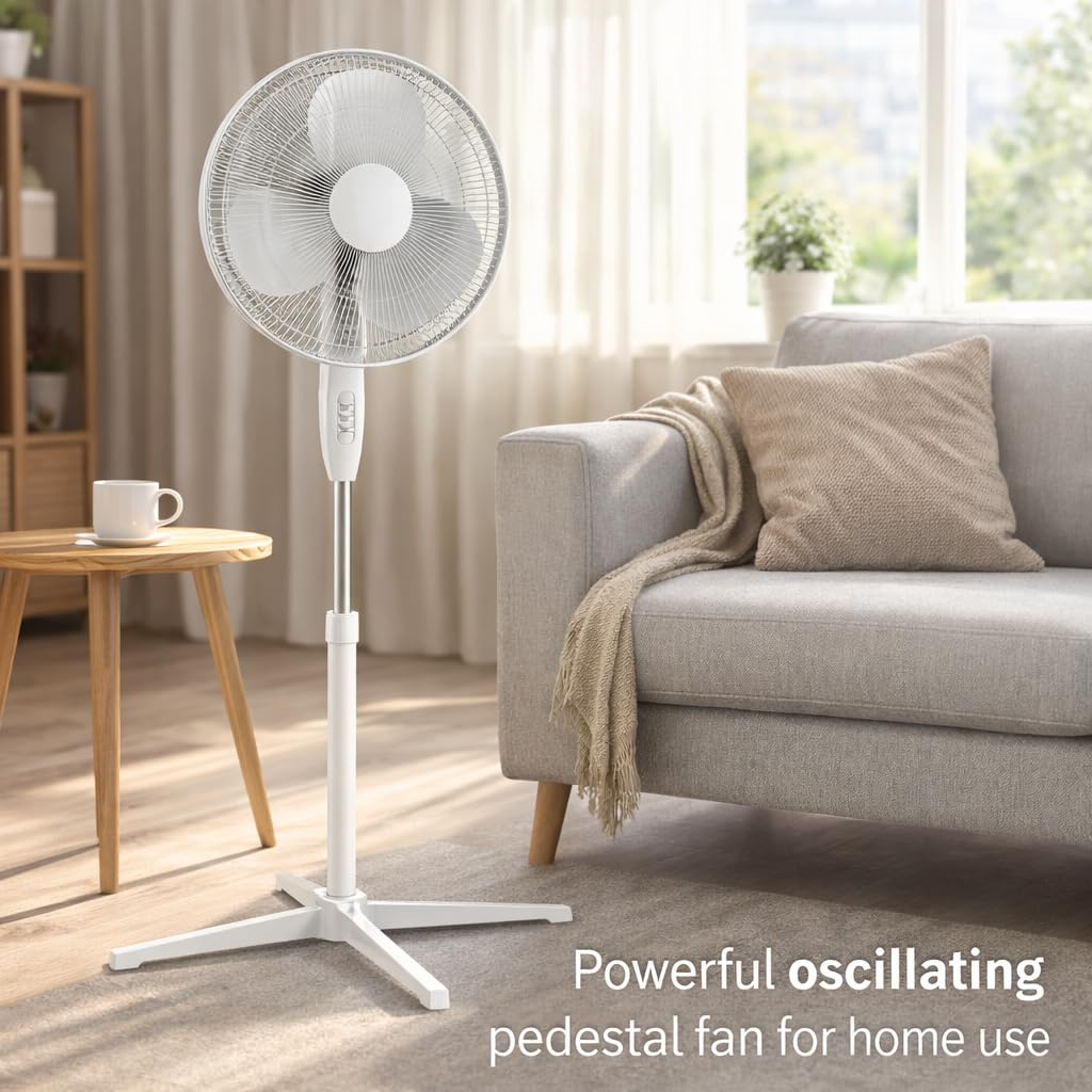 16 Inch Oscillating Pedestal Fan with Remote Q83838
