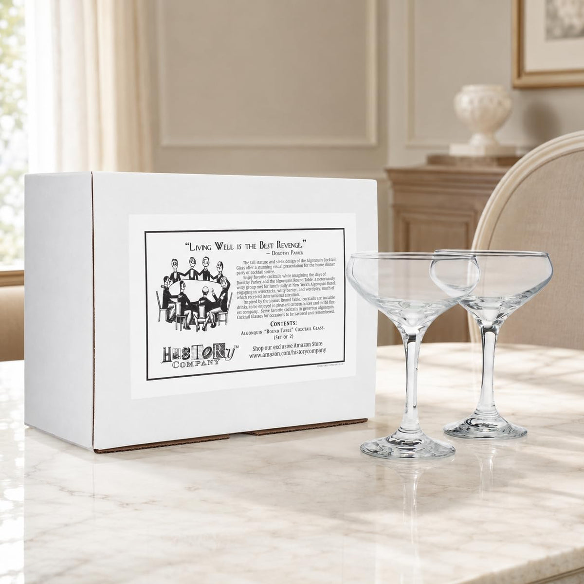 Round Table Cocktail Coupe 2-Piece Set J197
