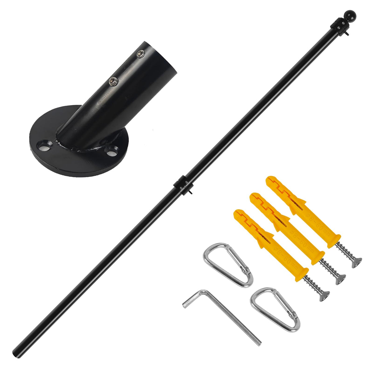 47" Stainless Steel Flag Pole Kit with Wall Mount Bracket F994438