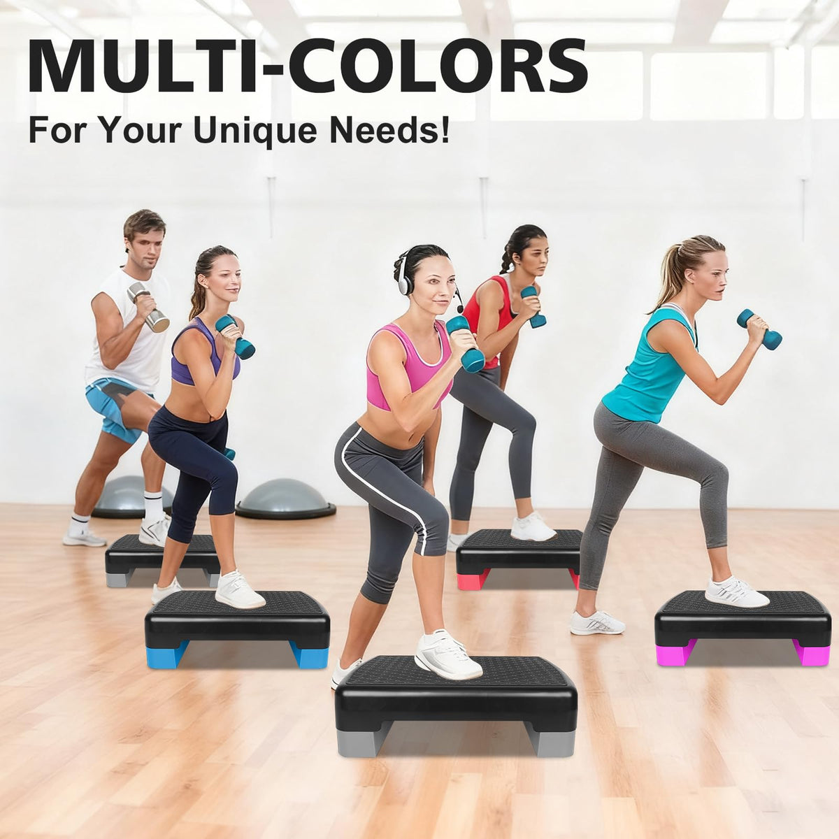 18'' Adjustable Aerobic Step Platform with 2 Risers M2787