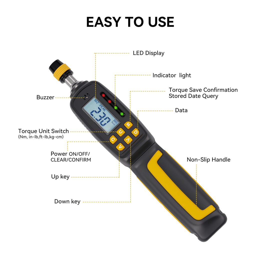 Digital Torque Screwdriver Set, 1/4" Drive, 38-Piece F36553