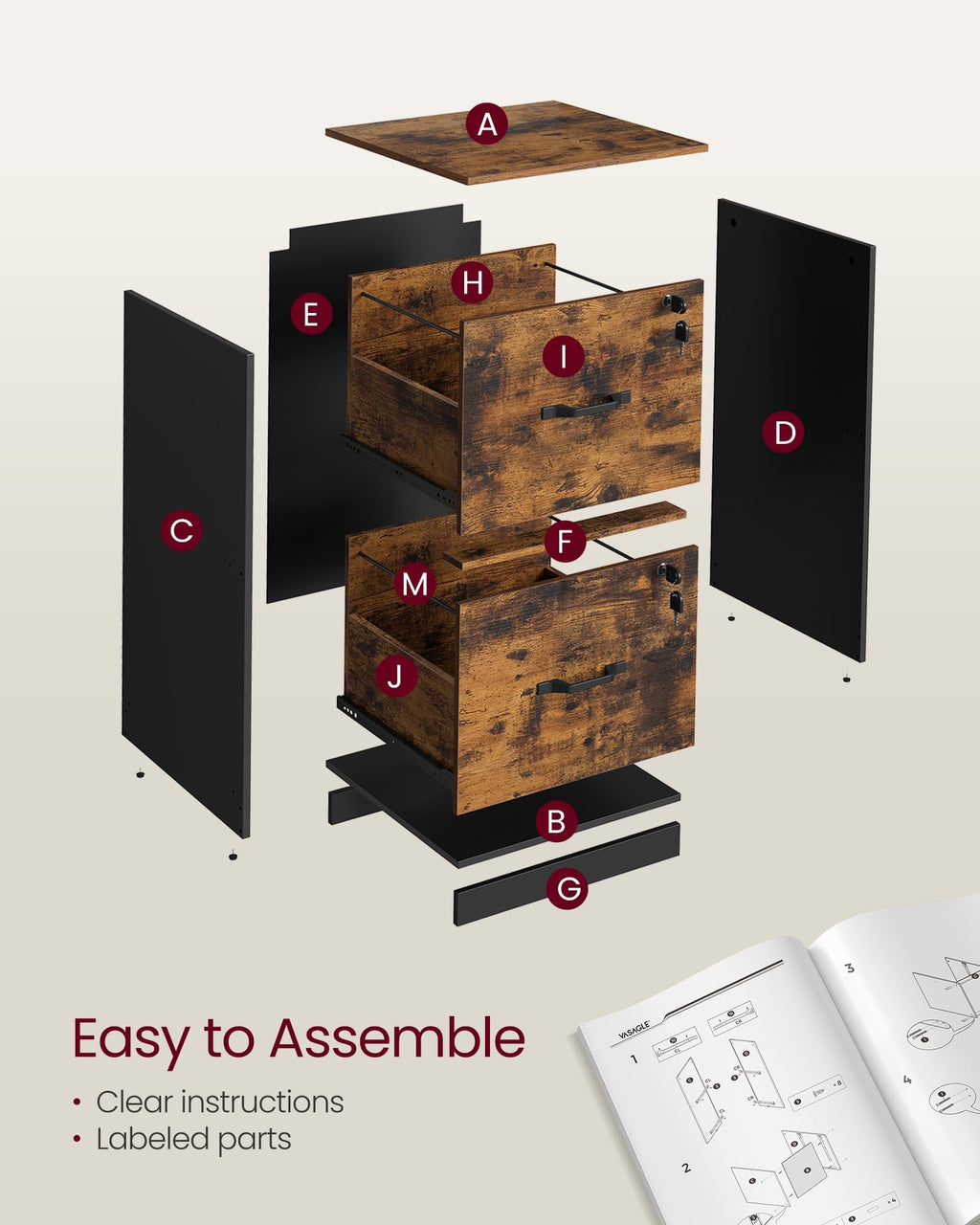 2 Drawer File Cabinet with Locks Y677010