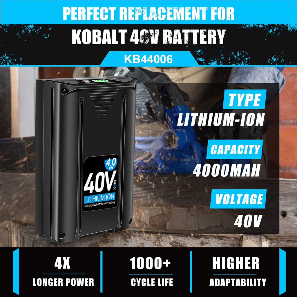 40V 4.0Ah Lithium Ion Cordless Power Tool Battery A68514