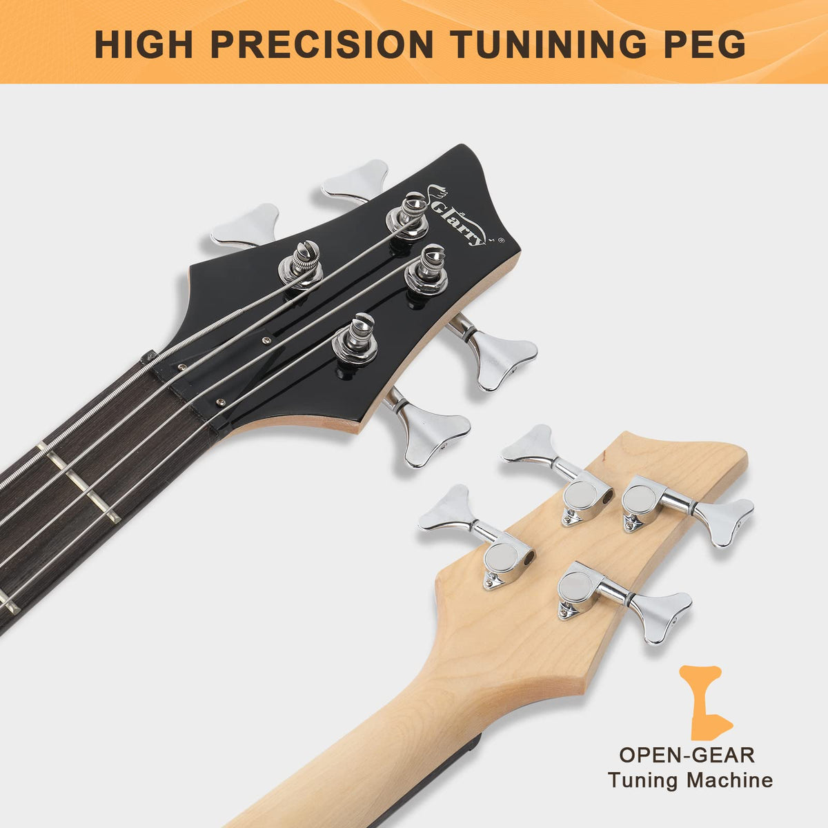 Electric Bass Guitar 4 Strings Full Size Right Hand with Bag N196