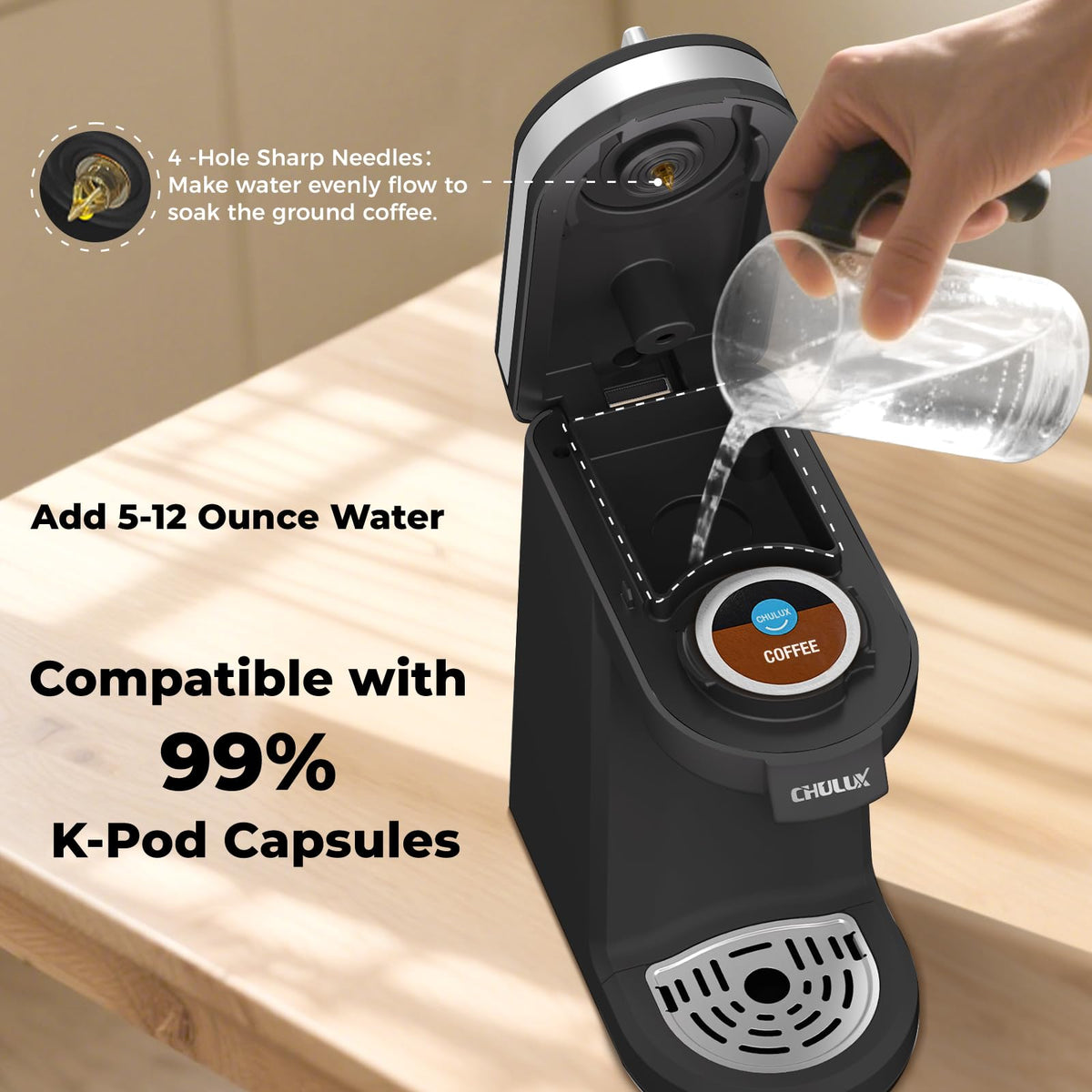 Black Mini Single Serve Coffee Maker C697