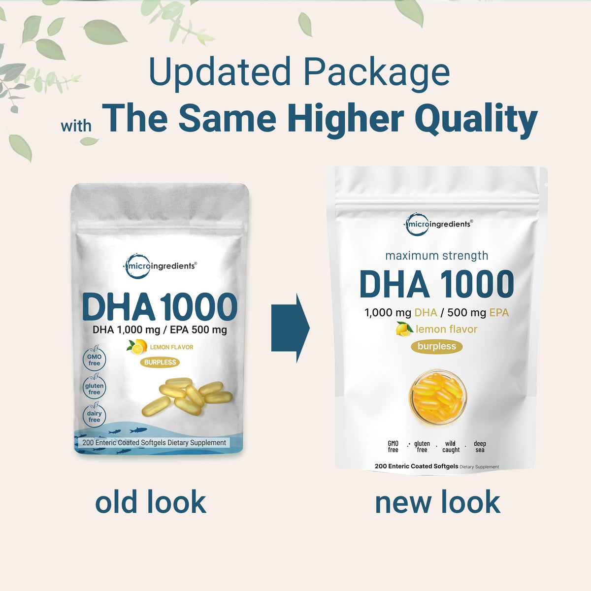 1000mg Omega 3 Fish Oil DHA EPA 200 Softgels F916