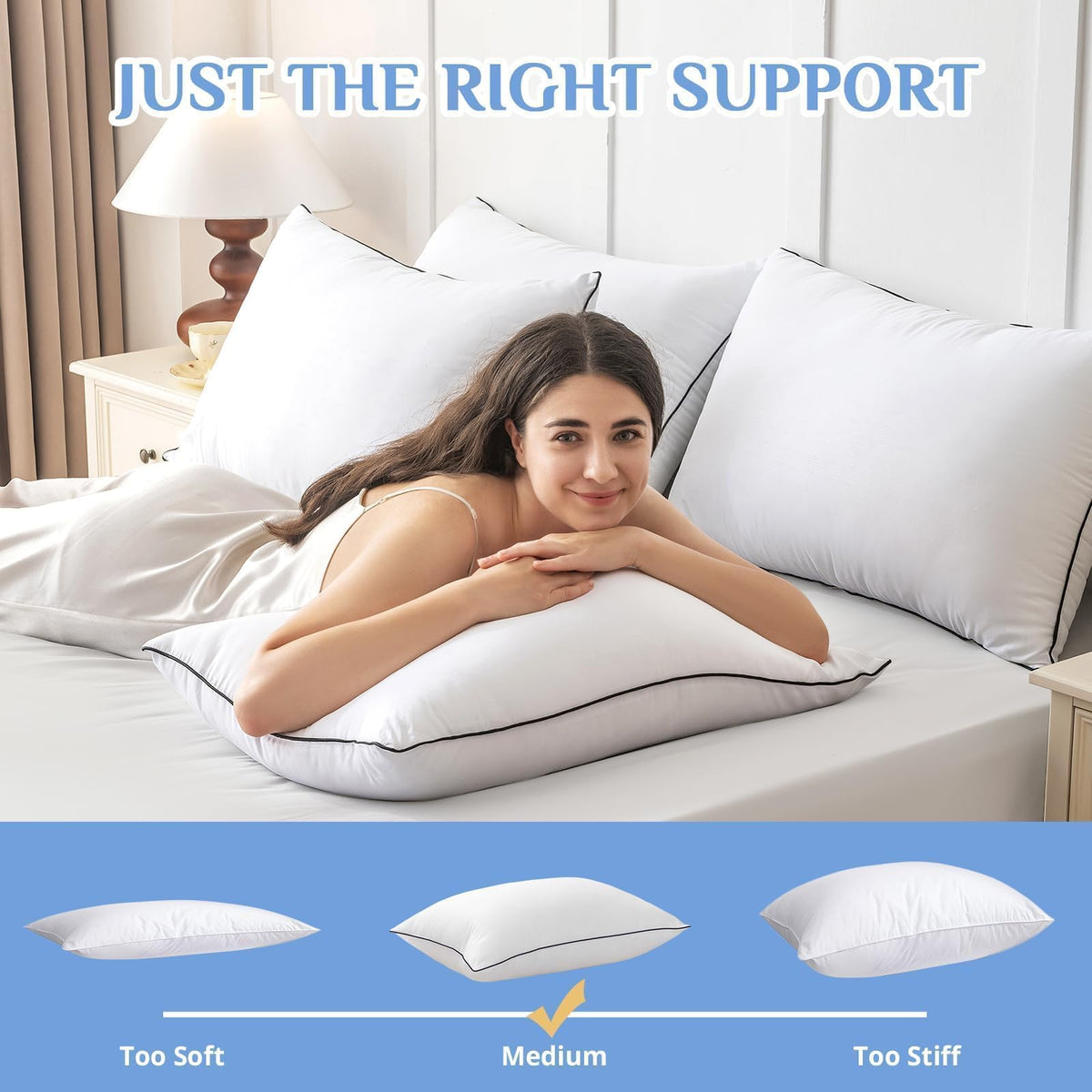 King Size Down Alternative Microfiber Pillows Set of 2 L397539