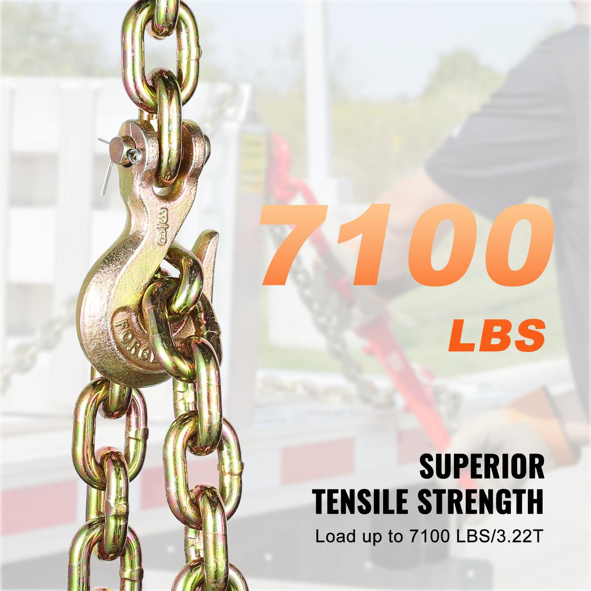 3/8" x 10.3' 2-Pack Tow Chain with Clevis Grab Hooks K996829