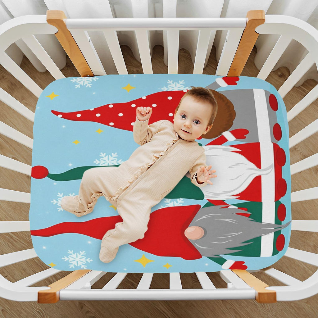 Christmas Gnomes Crib Sheet 52" x 28" X4554