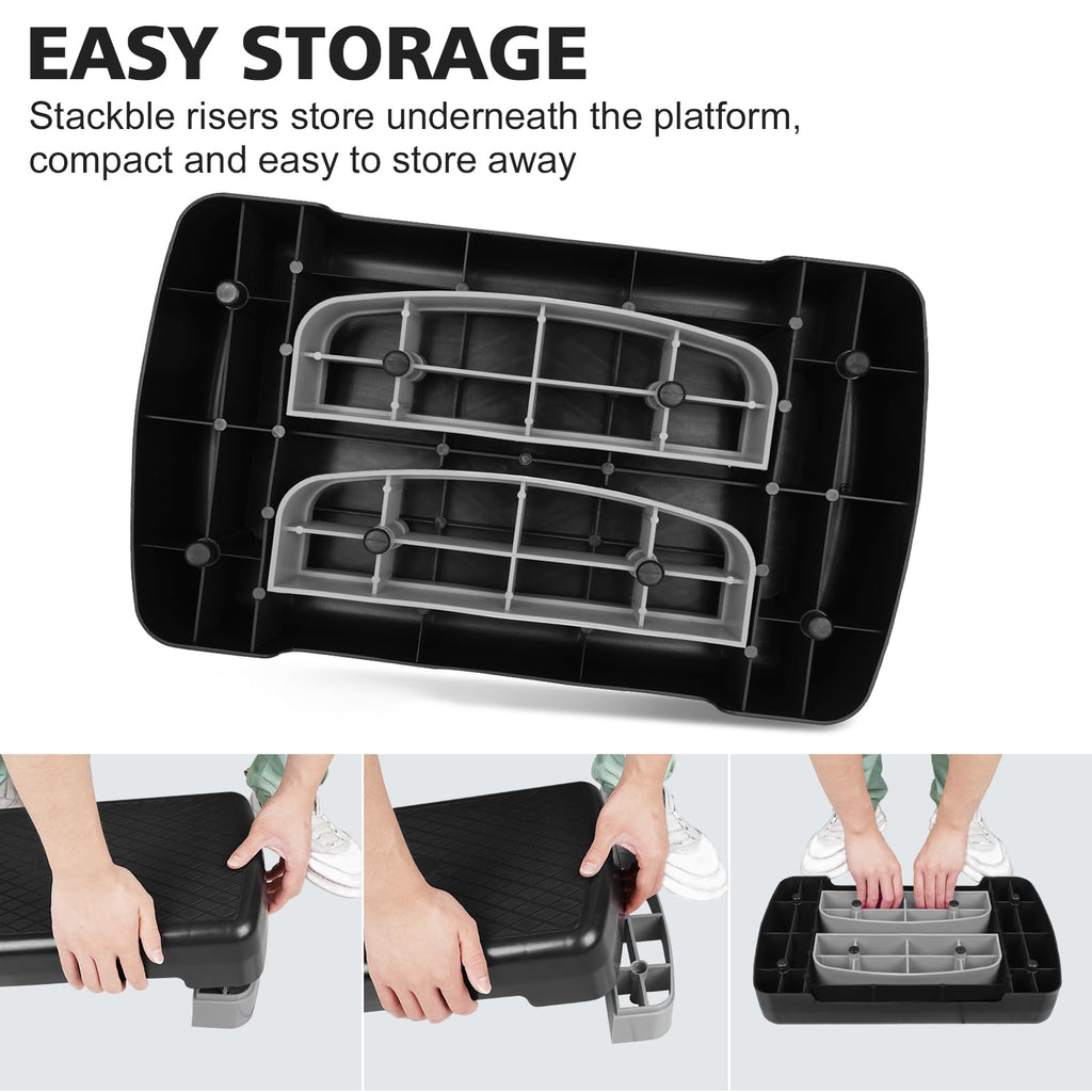 18'' Adjustable Aerobic Step Platform with 2 Risers M2787