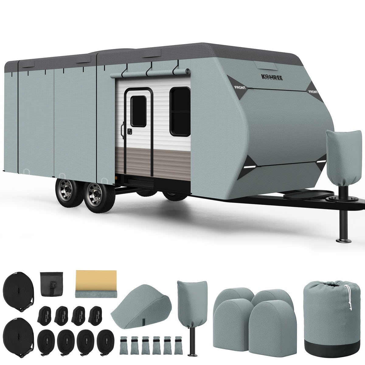 22-24 ft Travel Trailer Cover with 8 Vents W550