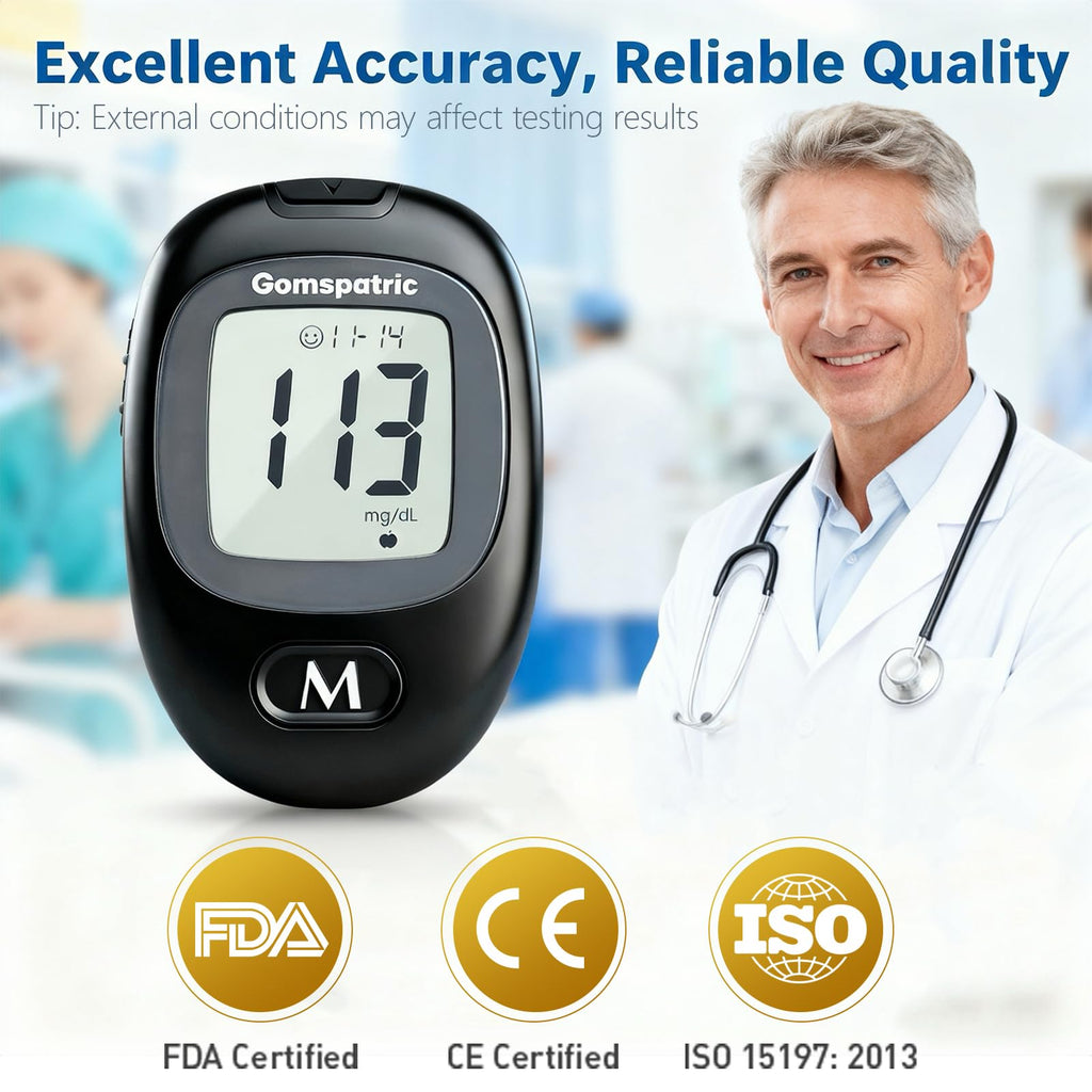 Blood Glucose Monitor Kit with 50 Test Strips and 50 Lancets A9144
