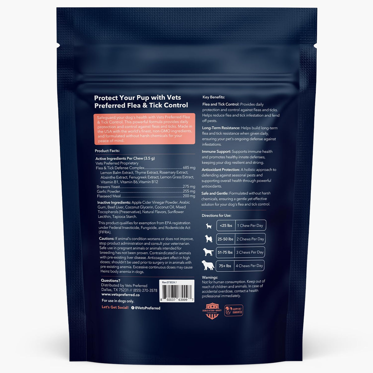 Chewable Flea and Tick Prevention for Dogs 90 Ct M2358