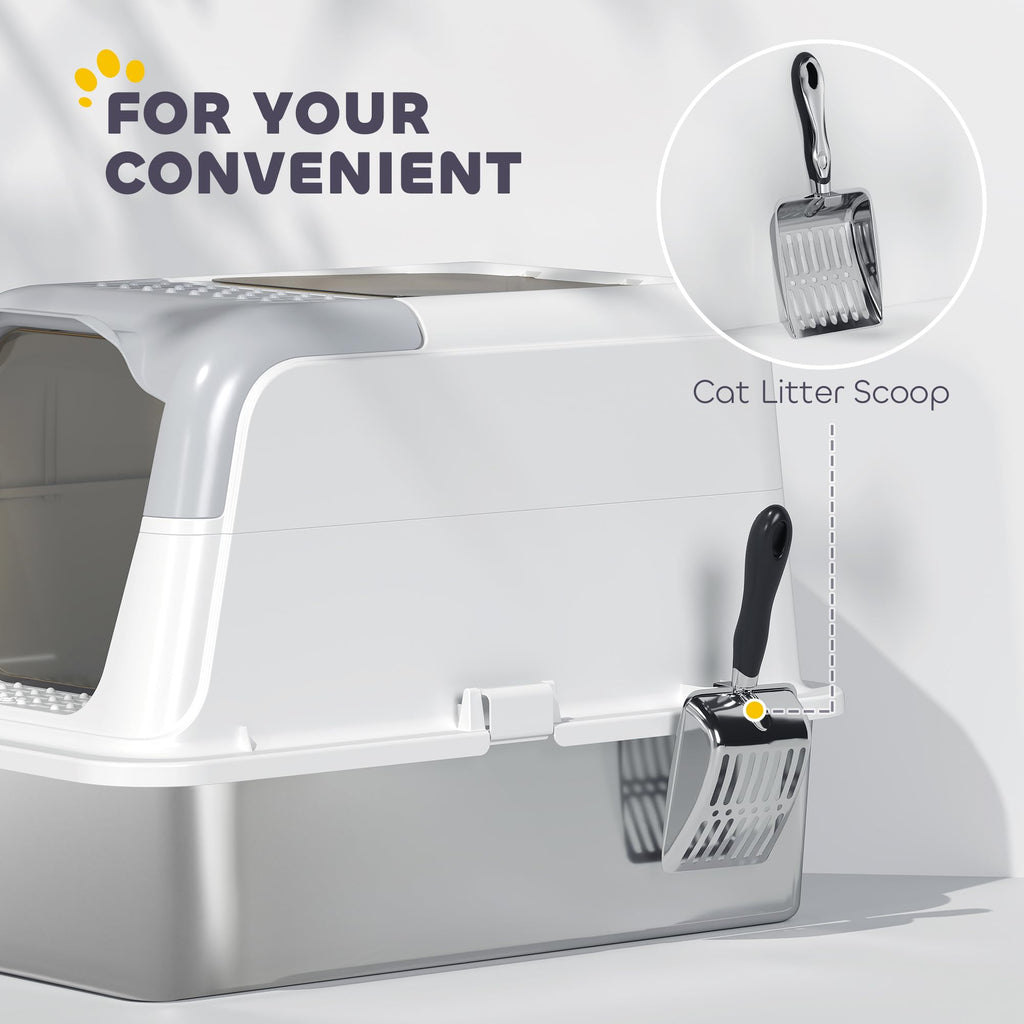 Extra Large Enclosed Stainless Steel Cat Litter Box E2543
