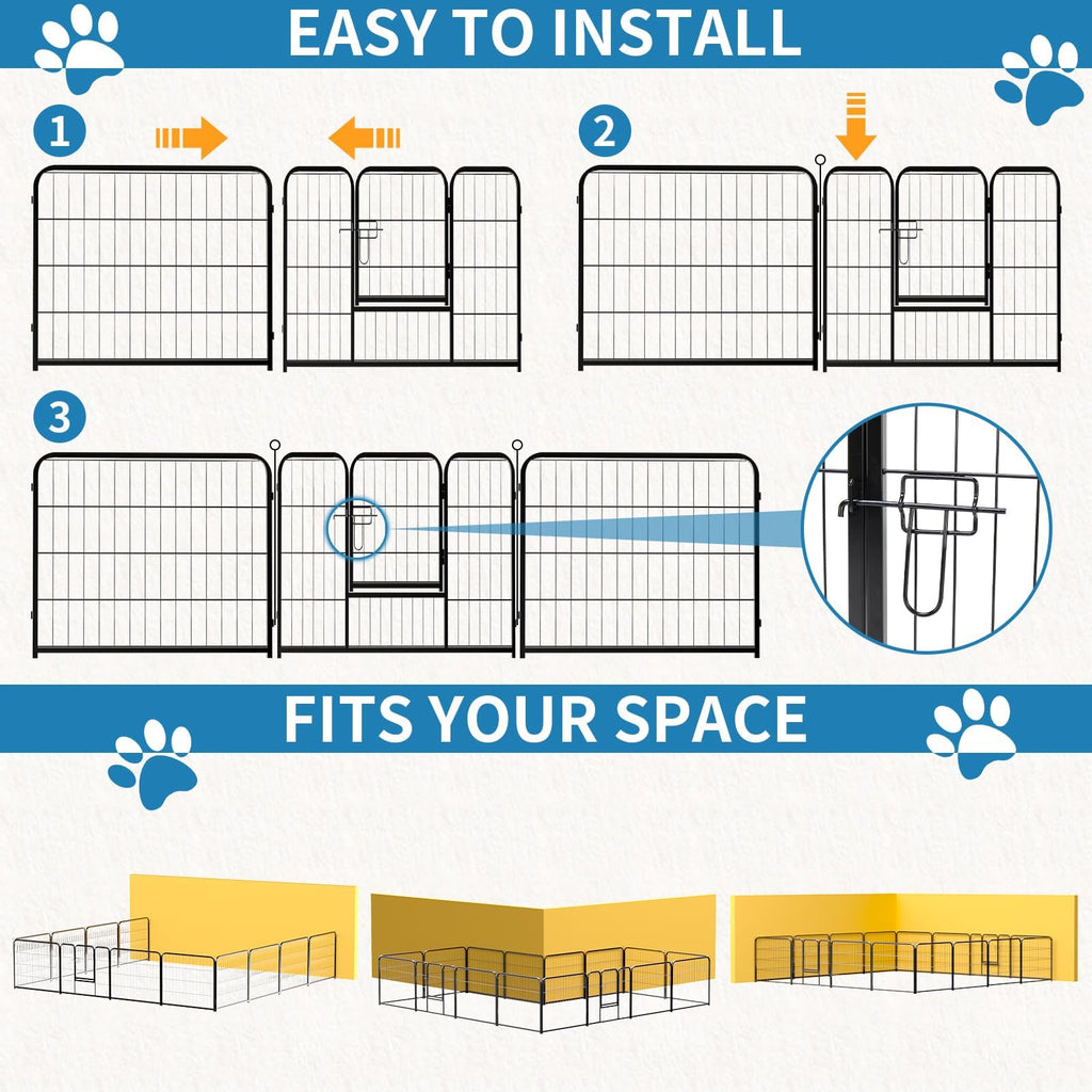 40 Inch 16 Panels Metal Dog Playpen N20261