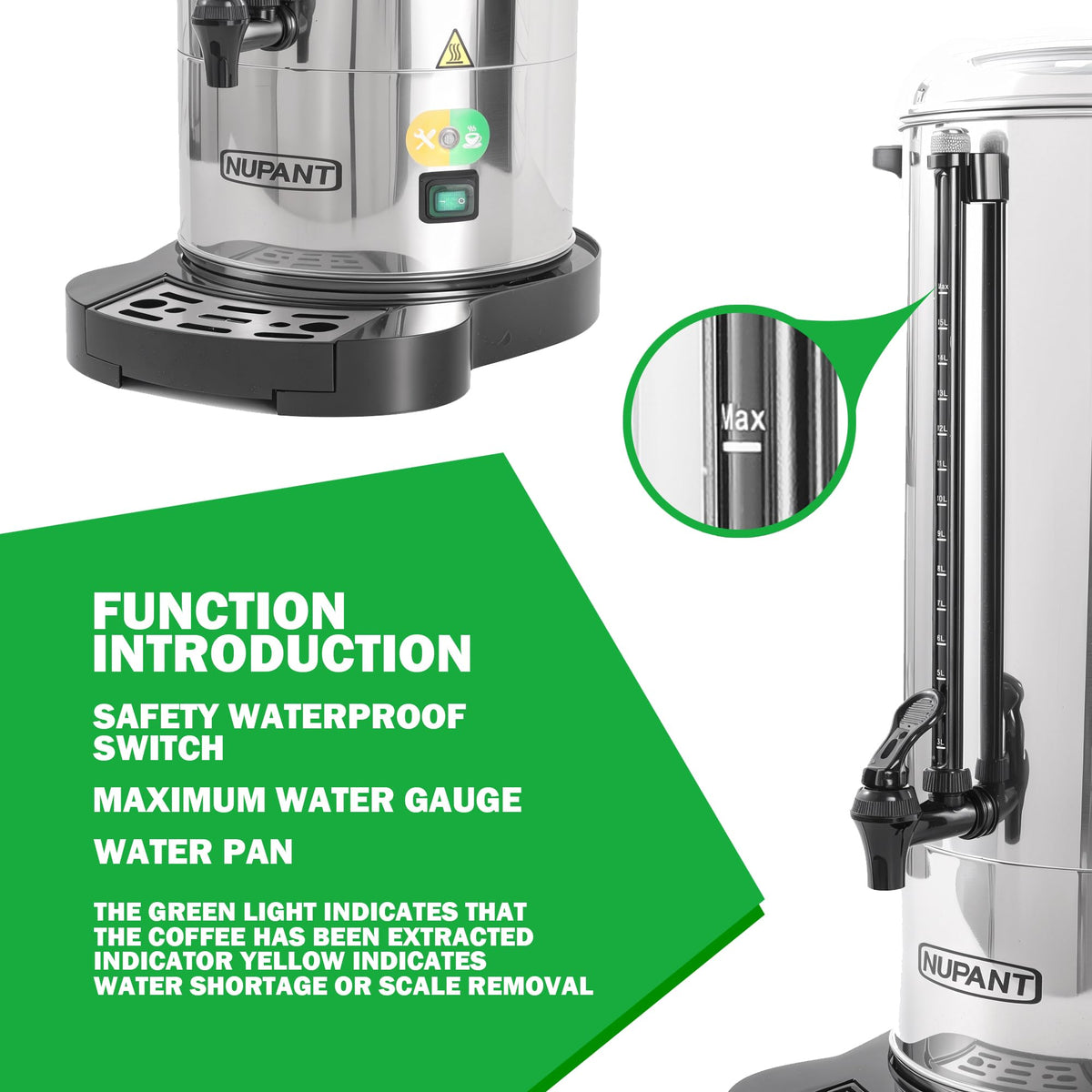 100 Cup Stainless Steel Coffee Urn with Keep Warm Mode P323501