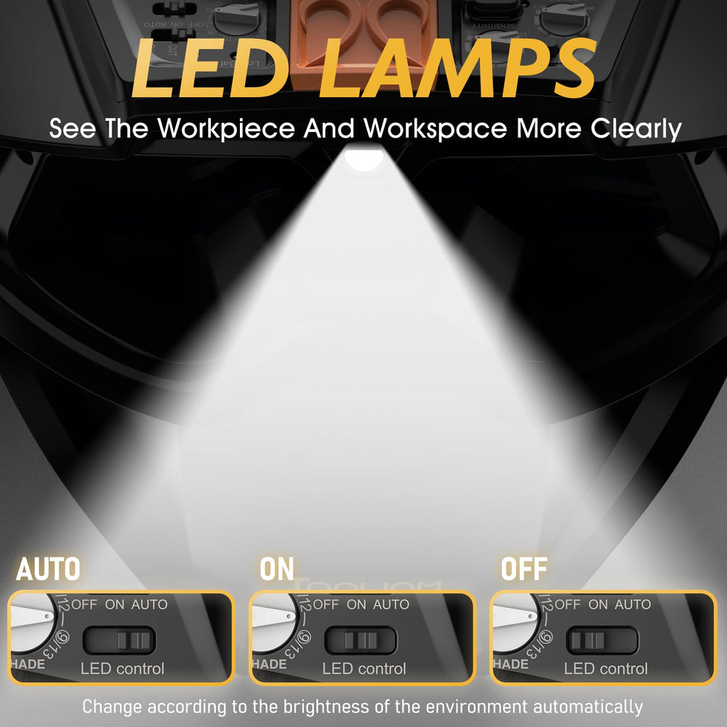 Auto-Darkening Welding Goggles with LED Light R59703