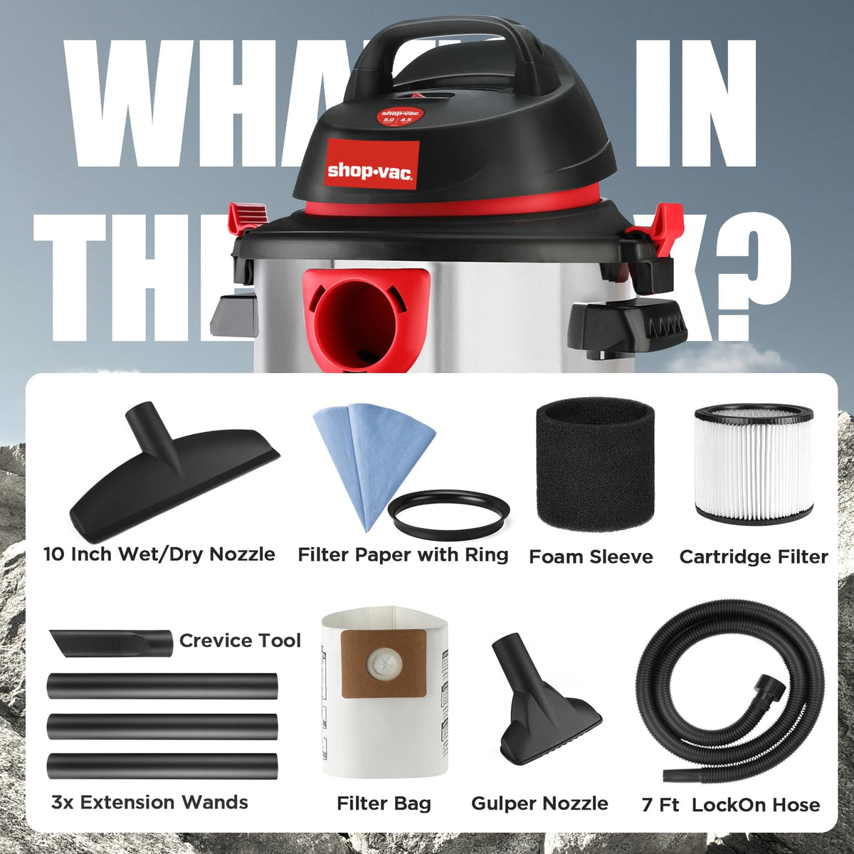 5 Gallon Stainless Wet/Dry Vac Blower S94102