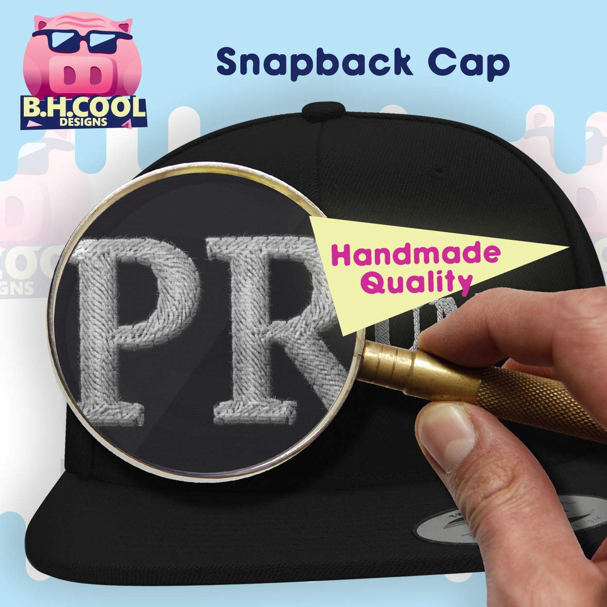 Structured Flat Bill Snapback Cap W12657