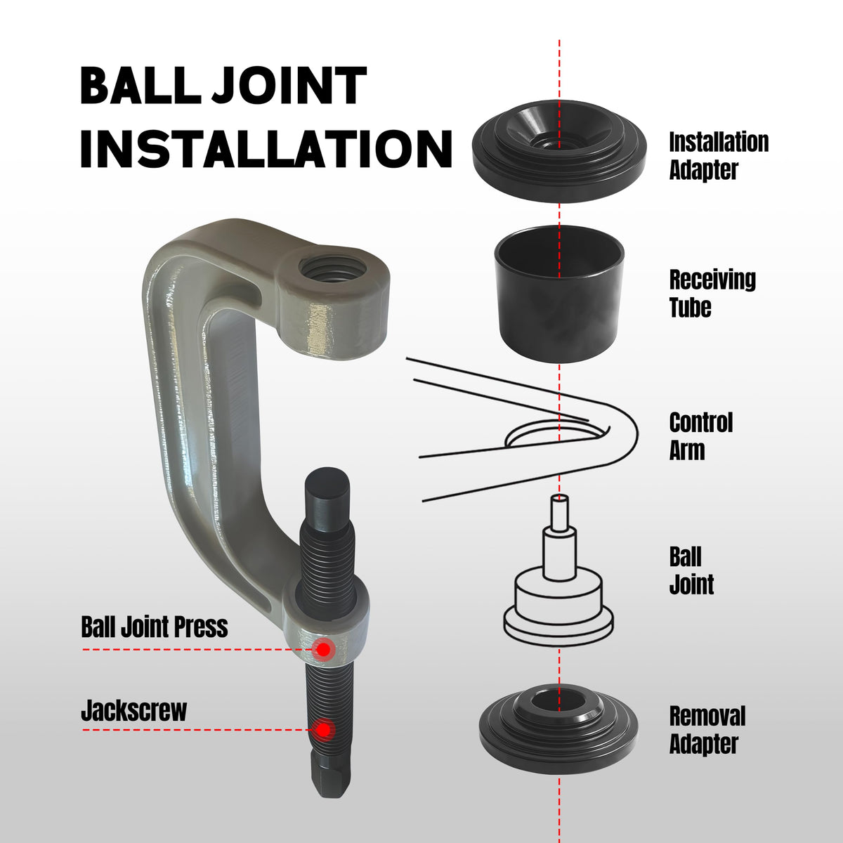 Heavy Duty Ball Joint Press & U Joint Removal Tool Kit with 4WD Adapters Z912154
